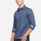 Insignia Blue Solid Slim Fit Semi Casual Shirt | Greenfibre