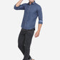 Insignia Blue Solid Slim Fit Semi Casual Shirt | Greenfibre