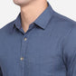 Insignia Blue Solid Slim Fit Semi Casual Shirt | Greenfibre