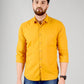 Golden Yellow Solid Slim Fit Casual Shirt | Greenfibre