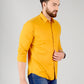 Golden Yellow Solid Slim Fit Casual Shirt | Greenfibre