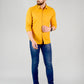 Golden Yellow Solid Slim Fit Casual Shirt | Greenfibre