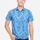 French Blue Printed Slim Fit Semi Casual Shirt | Greenfibre