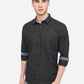 Black Printed Classic Fit Semi Casual Shirt | Greenfibre