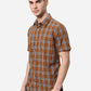 Khaki Checked Classic Fit Casual Shirt | Greenfibre