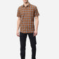 Khaki Checked Classic Fit Casual Shirt | Greenfibre