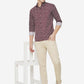 Wine Printed Slim Fit Semi Casual Shirt | Greenfibre