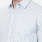 Olyster Grey Printed Slim Fit Semi Casual Shirt | Greenfibre