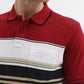 Red & Black Striped Slim Fit Polo T-Shirt | Greenfibre
