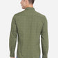 Chive Green Printed Slim Fit Casual Shirt | Greenfibre