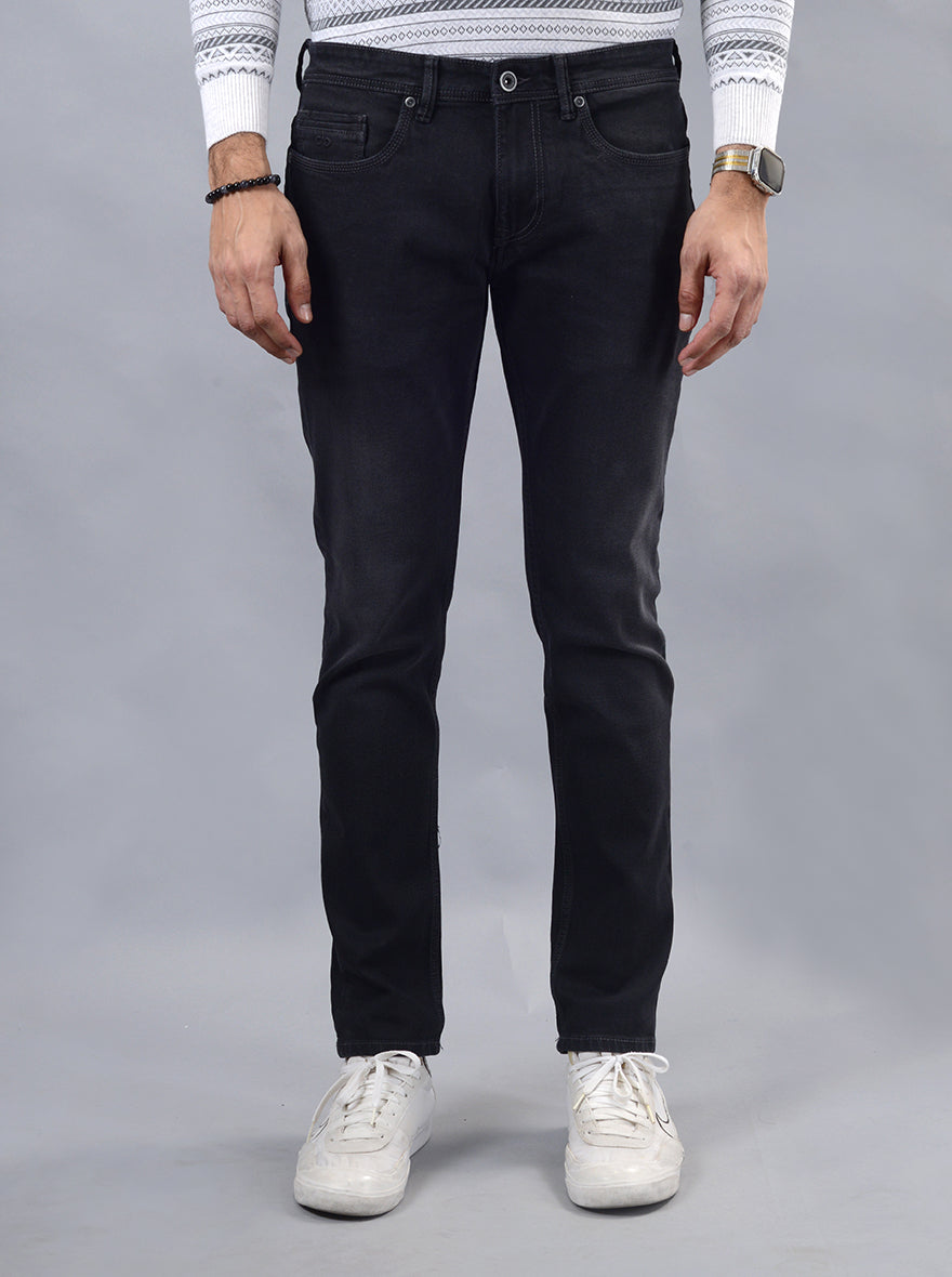 Dark Grey Washed Slim Fit Jeans | JadeBlue