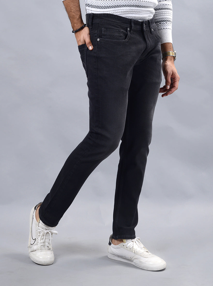 Dark Grey Washed Slim Fit Jeans | JadeBlue