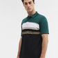 Green & Black Striped Slim Fit Polo T-Shirt | Greenfibre