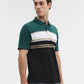 Green & Black Striped Slim Fit Polo T-Shirt | Greenfibre