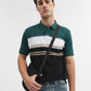 Green & Black Striped Slim Fit Polo T-Shirt | Greenfibre