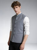 Grey Solid  Waistcoat | Greenfibre