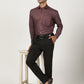 Maroon Printed Slim Fit Formal Shirt | Greenfibre