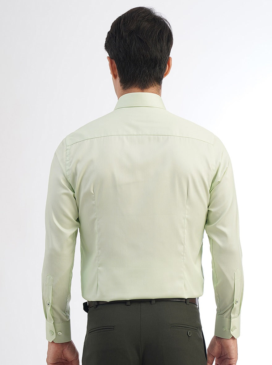 Light Green Solid Slim Fit Formal Shirt | Greenfibre