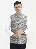 Green & Orange Printed  Waistcoat | Greenfibre