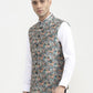 Green & Orange Printed  Waistcoat | Greenfibre