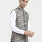 Green & Orange Printed  Waistcoat | Greenfibre