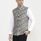 Green & Orange Printed  Waistcoat | Greenfibre