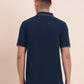Indigo Blue Solid Slim Fit Polo T-Shirt | Greenfibre
