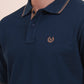 Indigo Blue Solid Slim Fit Polo T-Shirt | Greenfibre