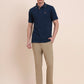 Indigo Blue Solid Slim Fit Polo T-Shirt | Greenfibre