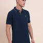 Indigo Blue Solid Slim Fit Polo T-Shirt | Greenfibre