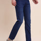 Mid Indigo Blue Washed Narrow Fit Jeans | Greenfibre