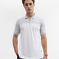 Steel Grey & White Solid Slim Fit Polo T-Shirt | Greenfibre