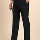 Navy Blue Solid Slim Fit Formal Trouser | Greenfibre.