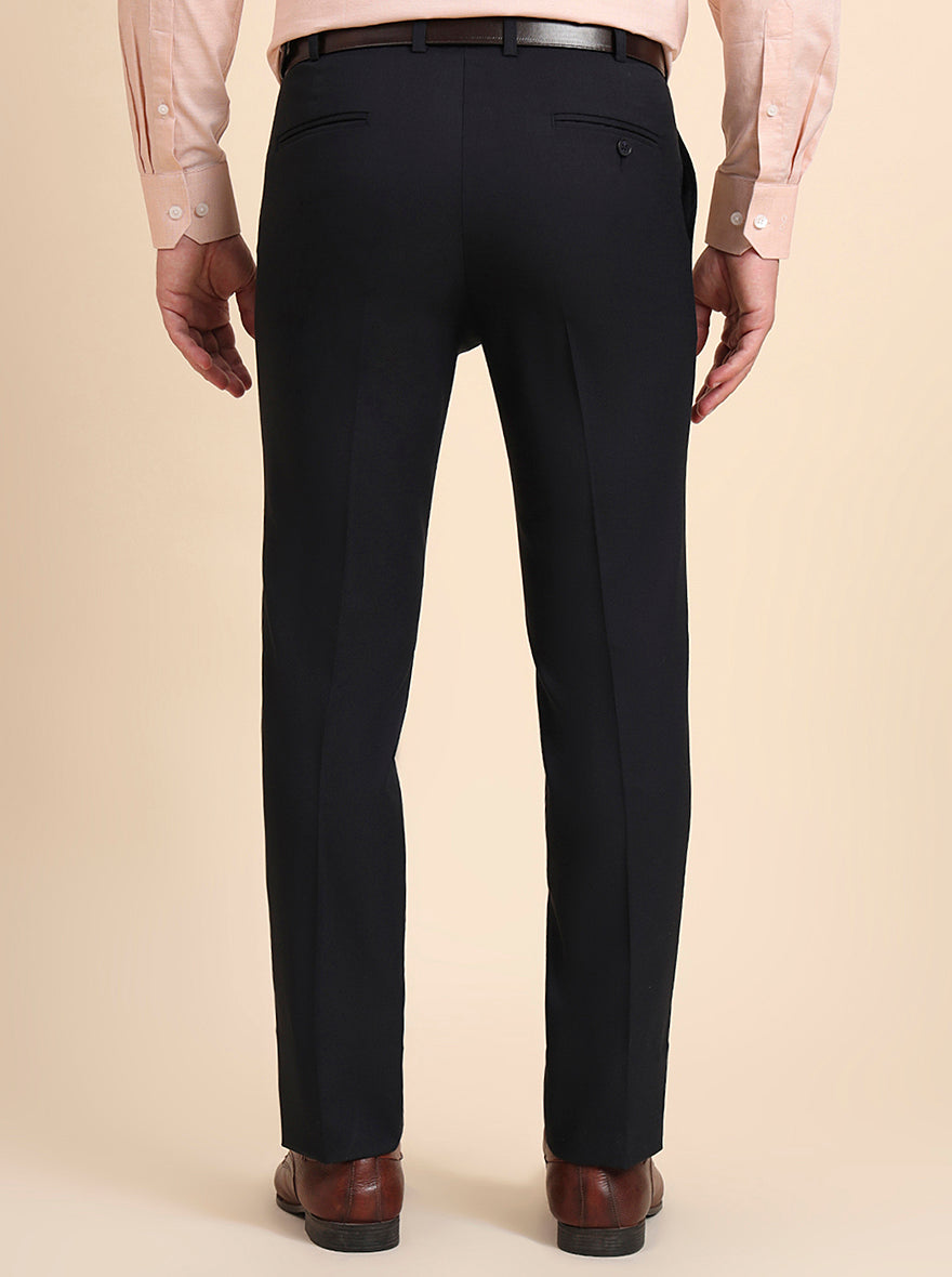 Navy Blue Solid Slim Fit Formal Trouser | Greenfibre