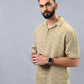 Khaki Checked Slim Fit Casual Shirt | JadeBlue