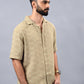 Khaki Checked Slim Fit Casual Shirt | JadeBlue