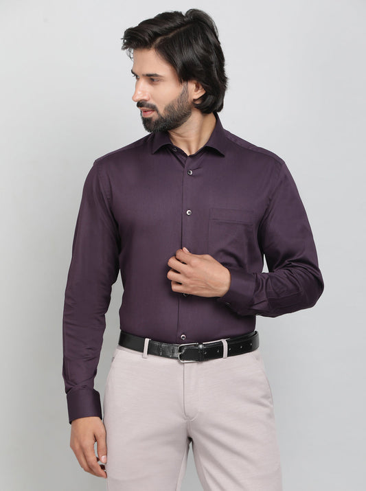 Wine Solid Slim Fit Party Wear Shirt | Greenfibre