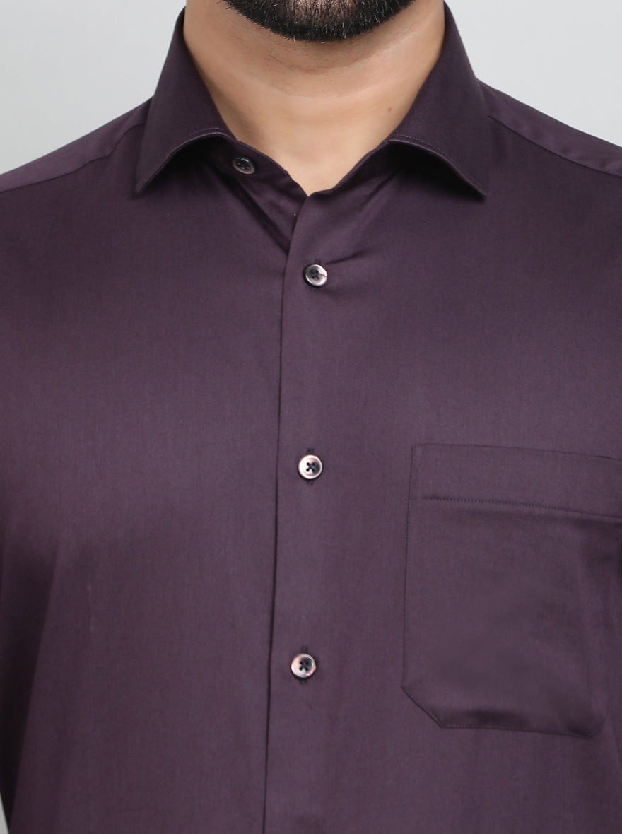 Wine Solid Slim Fit Party Wear Shirt | Greenfibre