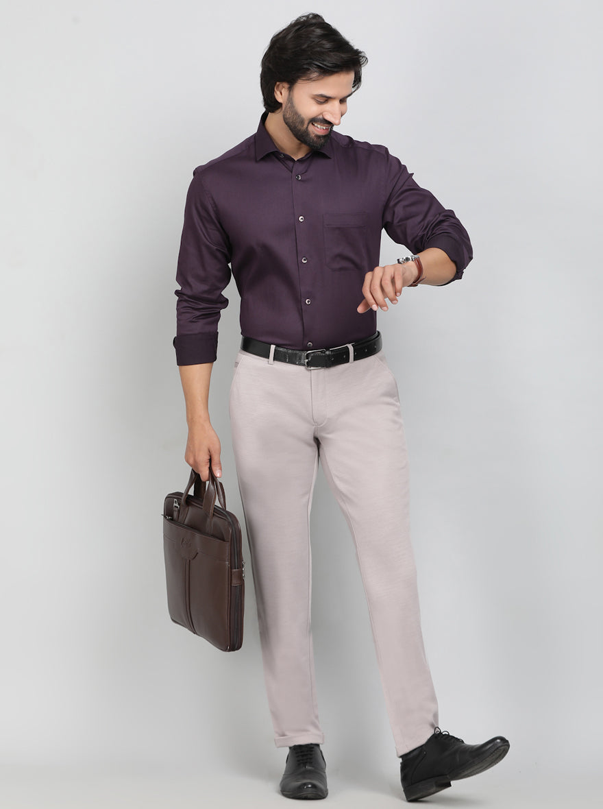 Wine Solid Slim Fit Party Wear Shirt | Greenfibre