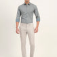 Light Grey Solid Super Slim Fit Casual Trouser | Greenfibre