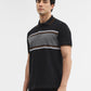 Black Striped Slim Fit Polo T-Shirt | Greenfibre