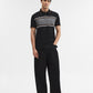 Black Striped Slim Fit Polo T-Shirt | Greenfibre