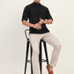 Light Grey Printed Super Slim Fit Casual Trouser | Greenfibre