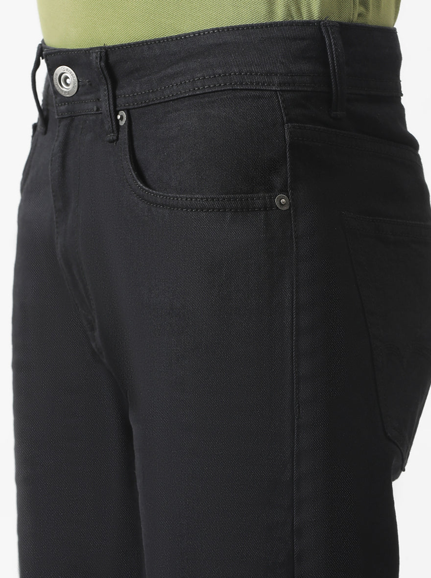 Raw Black Washed Straight Fit Jeans | Greenfibre