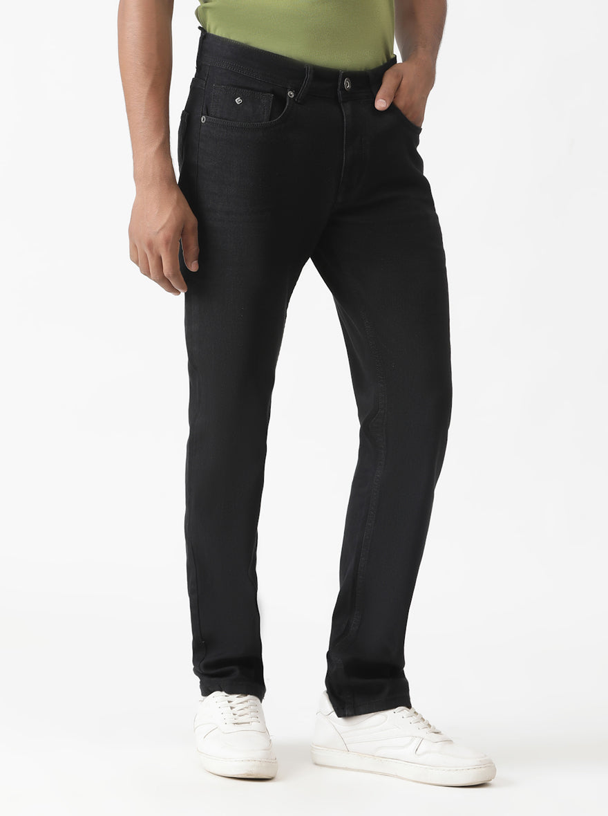 Raw Black Washed Straight Fit Jeans | Greenfibre