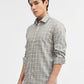 Olive Checked Tailored Fit Semi Casual Shirt | Greenfibre