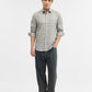 Olive Checked Tailored Fit Semi Casual Shirt | Greenfibre
