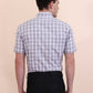 White & Grey Checked Regular Fit Formal Shirt | Greenfibre