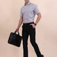White & Grey Checked Regular Fit Formal Shirt | Greenfibre