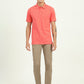 Peach Printed Slim Fit Polo T-Shirt | Greenfibre